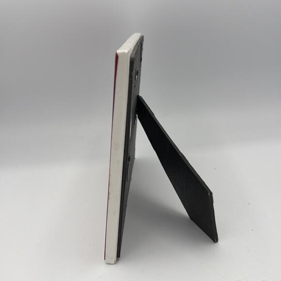 Bath & Body Works Christmas Plaid Picture Photo Frame 4x6 Red Ceramic Argyle - Picture 4 of 10